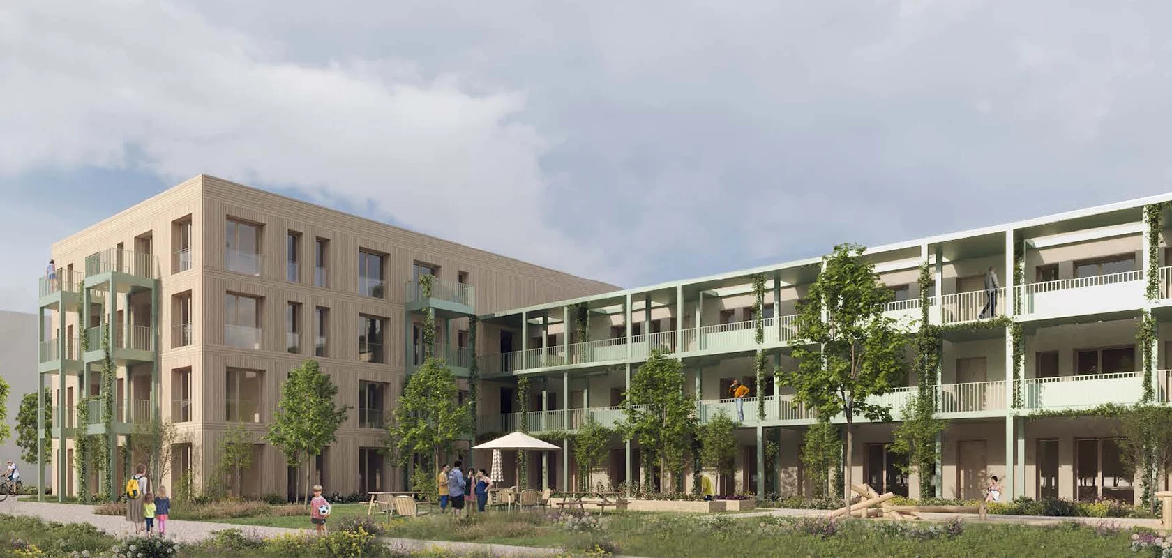 CPM Referenzen: Wohnungsbau Hangweide. Gebäudeansicht