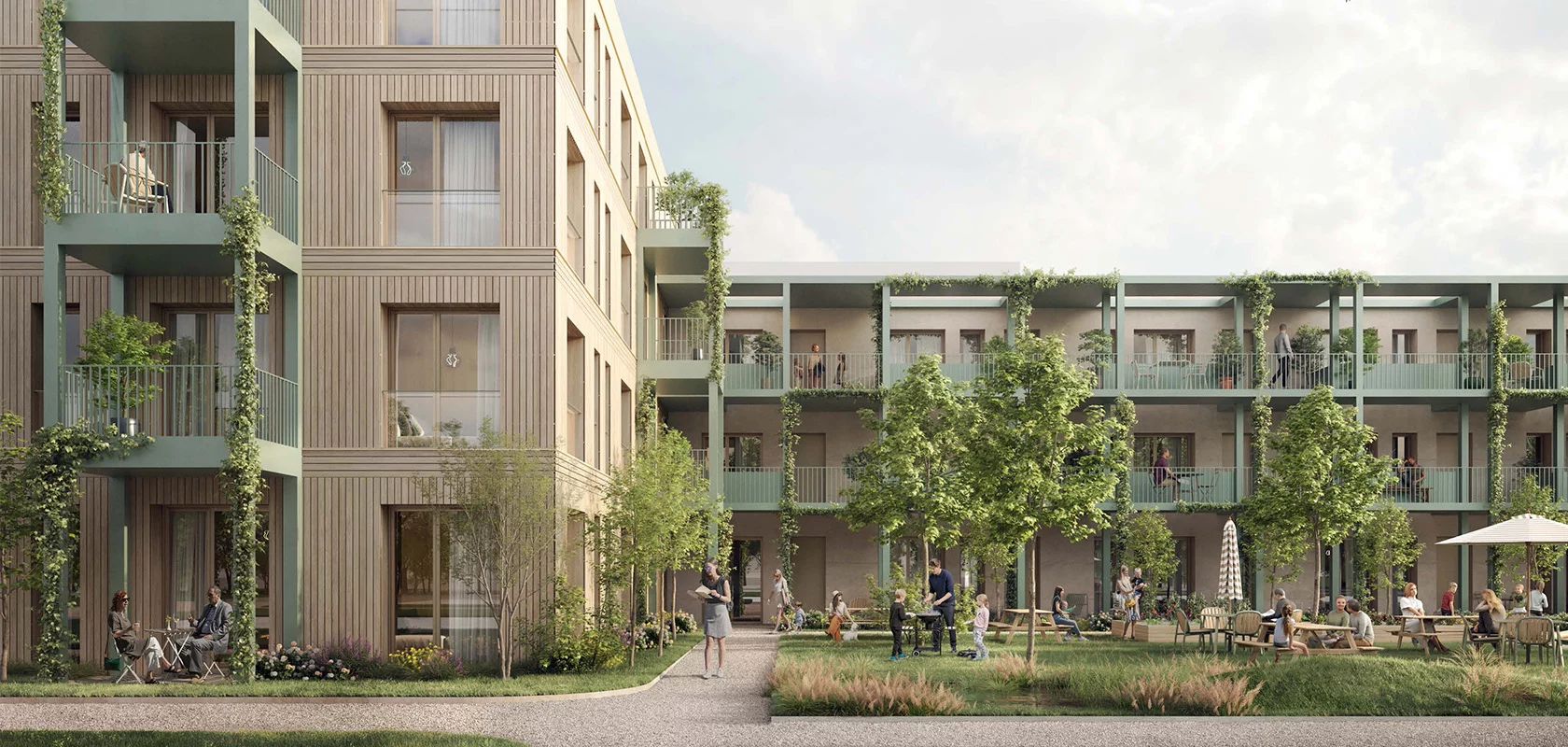 CPM Referenzen: Wohnungsbau Hangweide. Gebäudeansicht